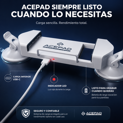 Soporte de Móvil para Grabar Pádel con Carga Inalámbrica