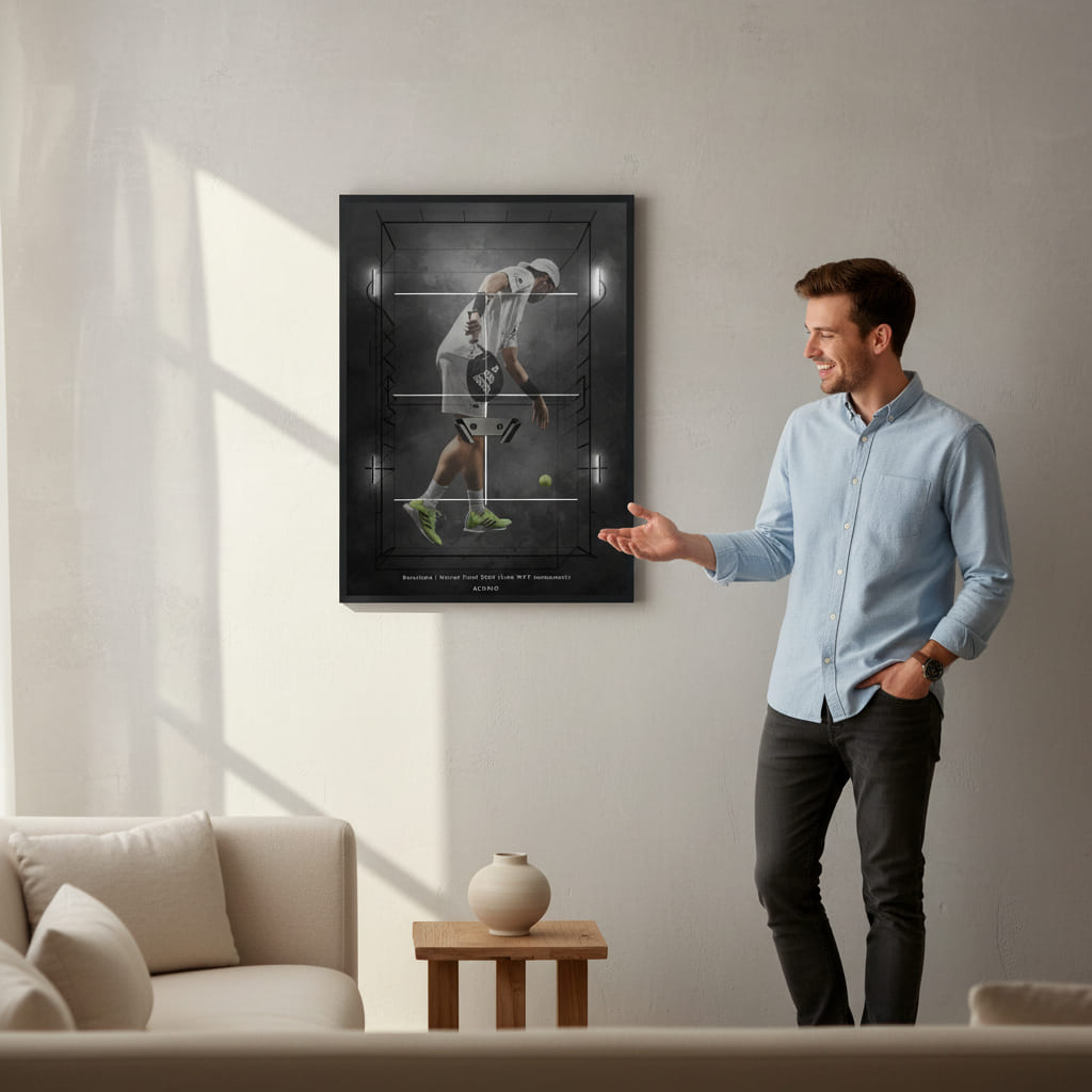 Quadro da parete con supporto per racchetta da padel – Edizione personalizzabile