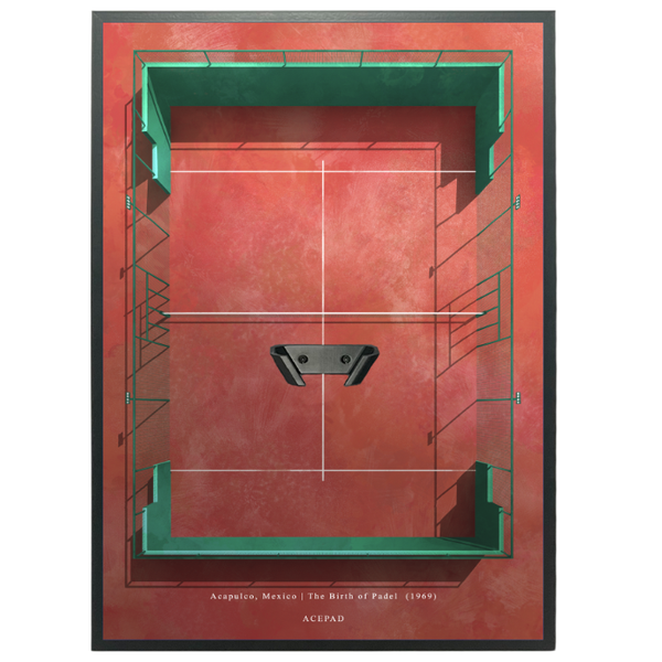 Quadro Pista da Padel con appendi-racchetta (50 × 70 cm)